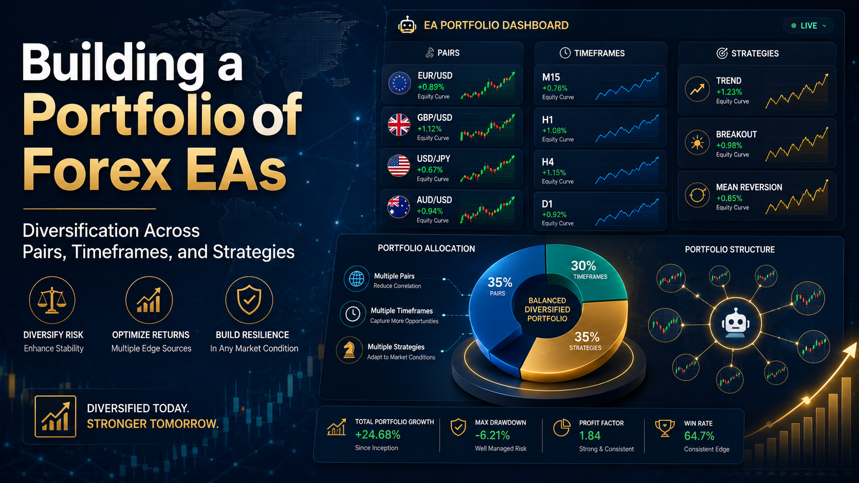 Building a Portfolio of Forex EAs: Diversification Across Pairs, Timeframes & Strategies