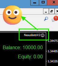 Smiley face confirming the Nexus EA is live and active