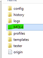 MQL4 folder inside the MT4 data directory