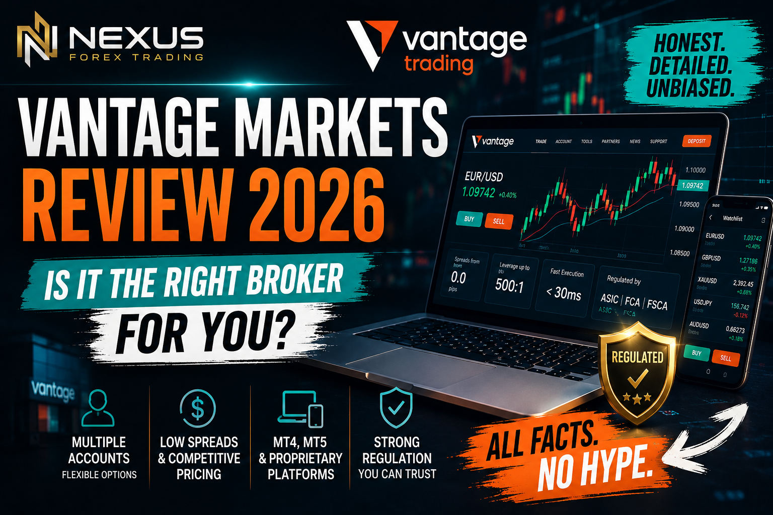Vantage Markets Review 2026: Accounts, Spreads, Platforms & Regulation